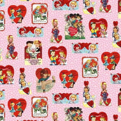 Valentines Pink Red Fabric Squares, 5 inch Stacker, Charm Pack, Valentines Day, All My Heart, Riley Blake