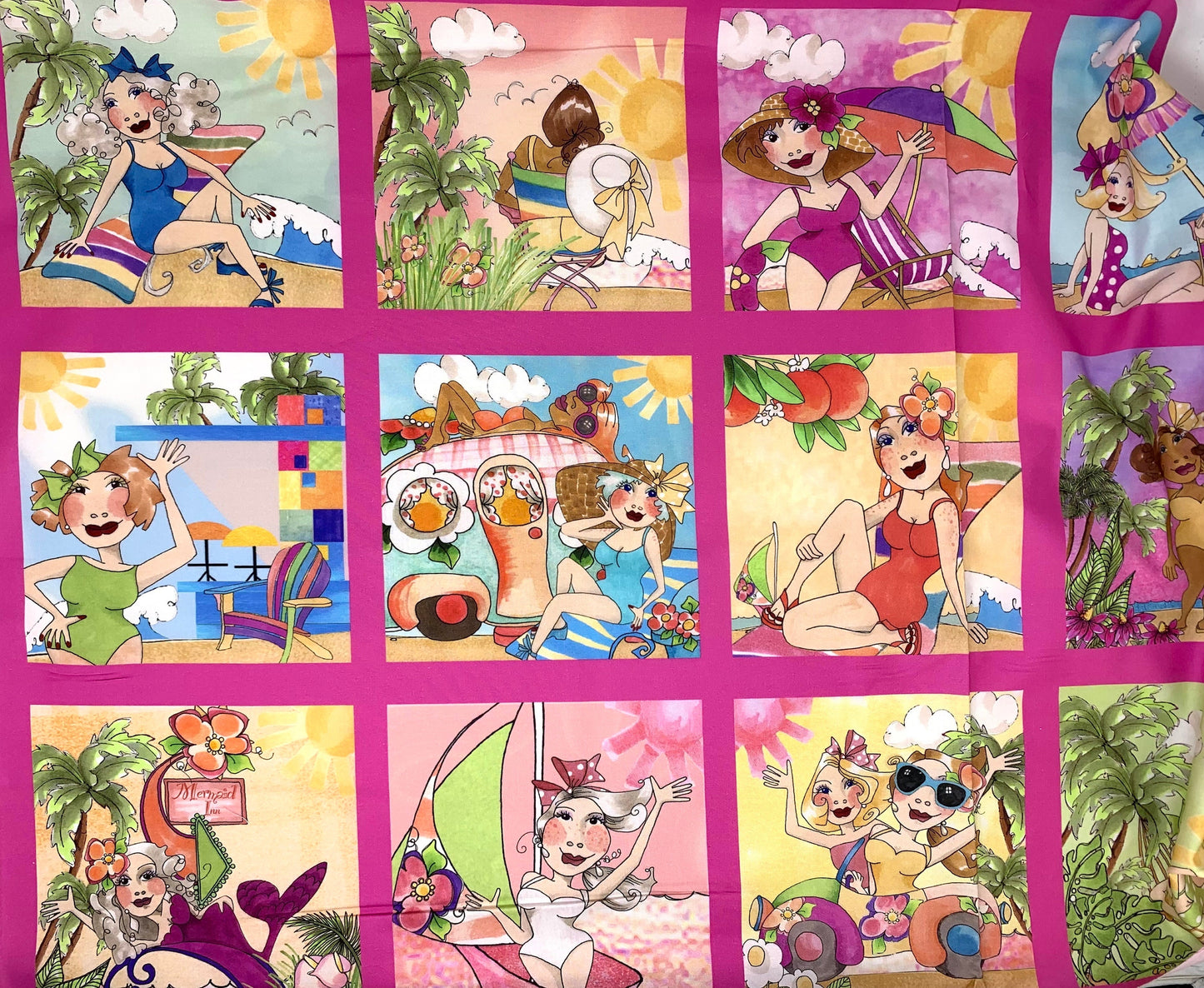 Wanna Beach Fabric Panel, Loralei Designs, 692635