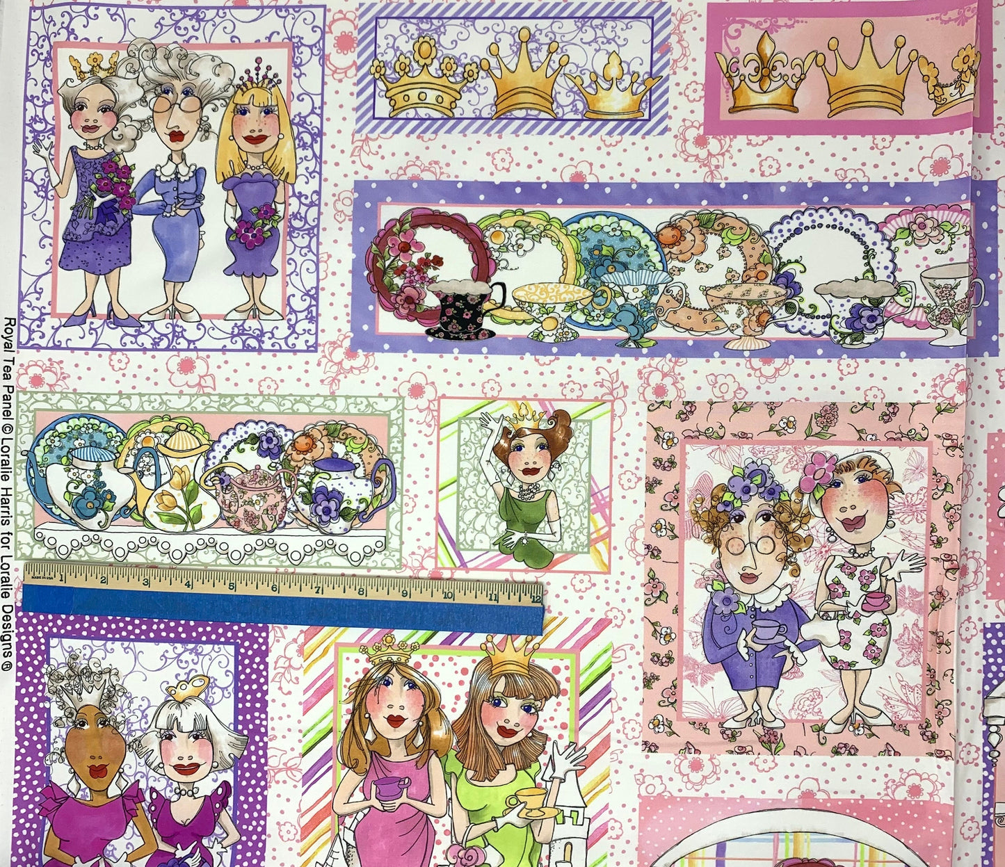Royal Tea Fabric Panel, Tea Party, Loralei Designs, 692518