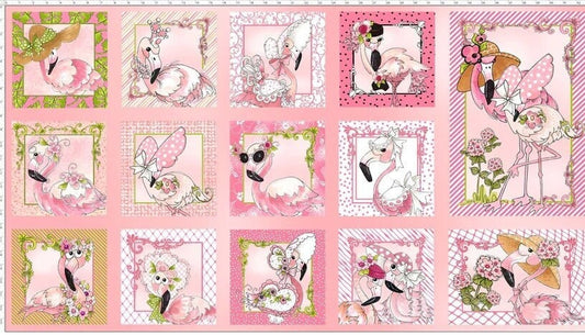 Flamingo Fabric Panel, Loralie Designs, Yardage, 692328