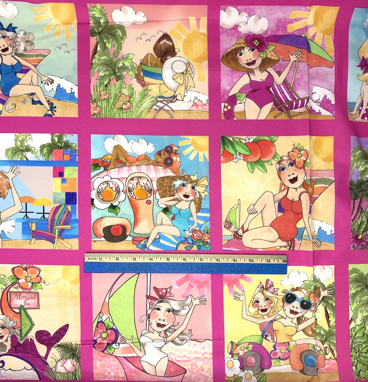Wanna Beach Fabric Panel, Loralei Designs, 692635