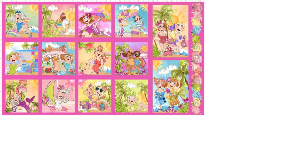 Wanna Beach Fabric Panel, Loralei Designs, 692635