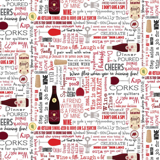 Uncork & Unwind Fabric Panel and Yardage