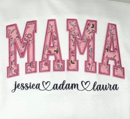 Personalized MAMA sweatshirt, custom sweatshirt personalized shirt, Shabby chic appliqué, Mothers Day Gift