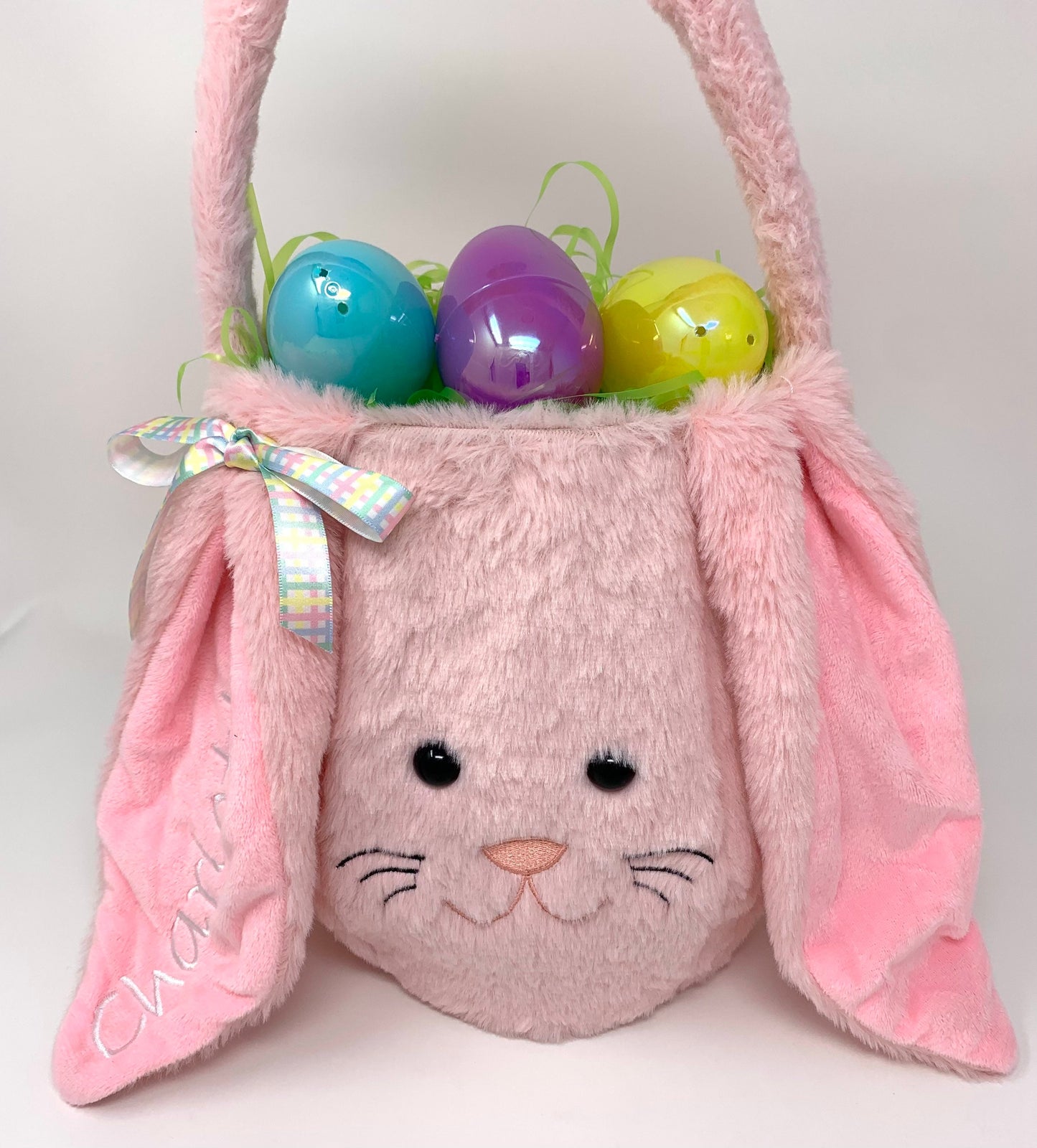 Easter Bunny Basket with name, Custom Personalization, Plush Bunny, Easter Basket Gift, Child’s name