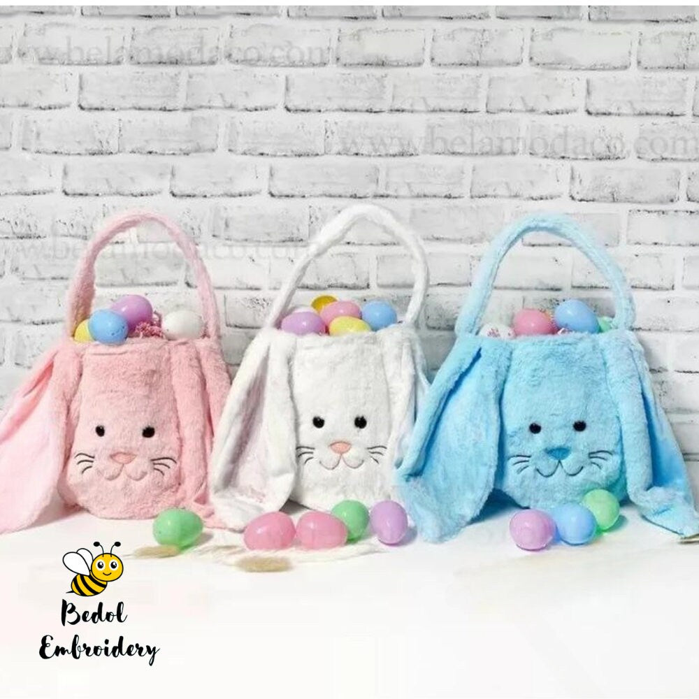 Easter Bunny Basket with name, Custom Personalization, Plush Bunny, Easter Basket Gift, Child’s name