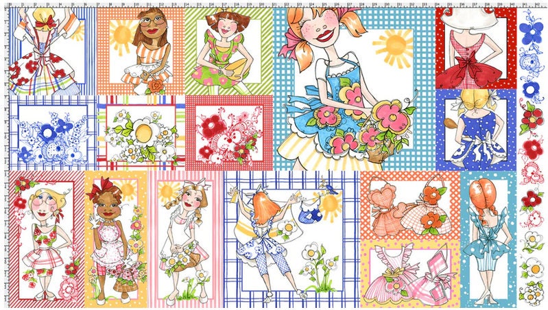 ApronEsque Fabric Panel, Loralei Designs, Vintage Aprons, Flowers, Yardage, 692135