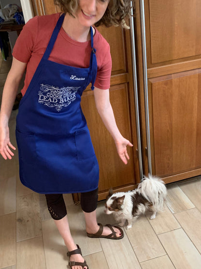 Hanukkah Apron, Blue, Embroidered, Personalized, Kitchen Apron