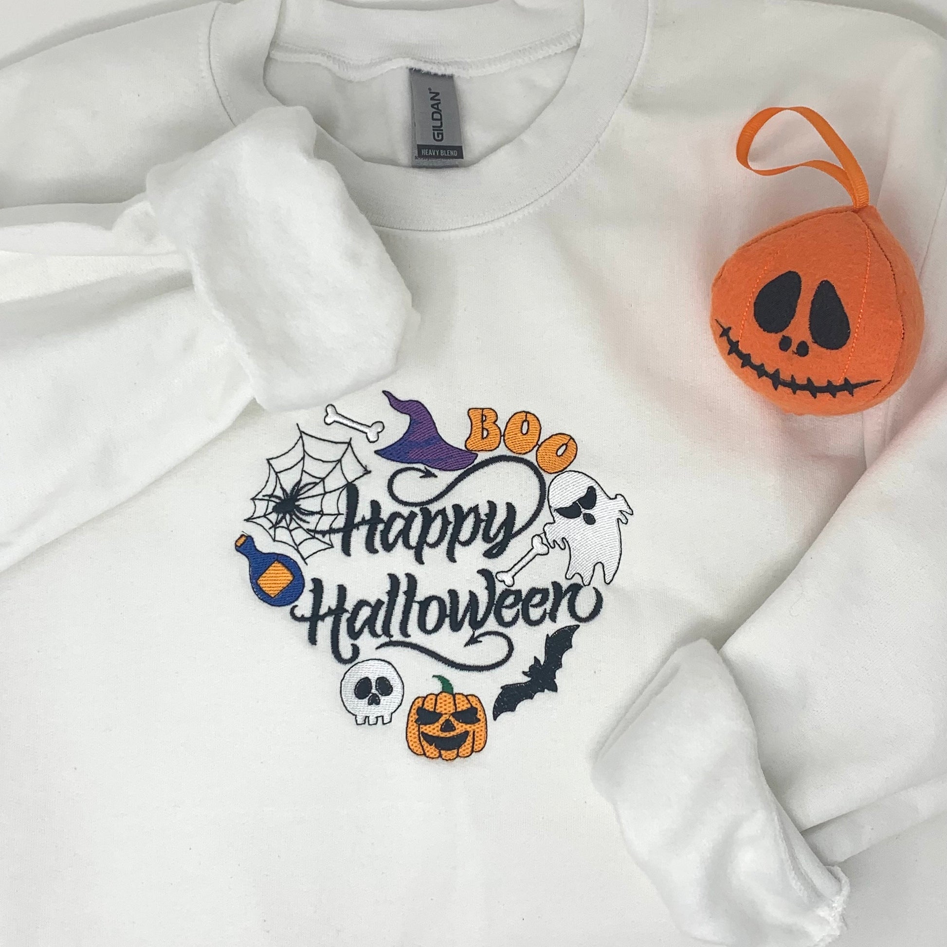 Halloween Heart Sweatshirt, Embroidered