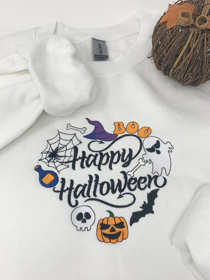 Halloween Heart Sweatshirt, Embroidered