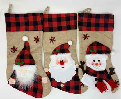 Personalized Christmas Stocking, Gnome, Santa Claus, Snowman