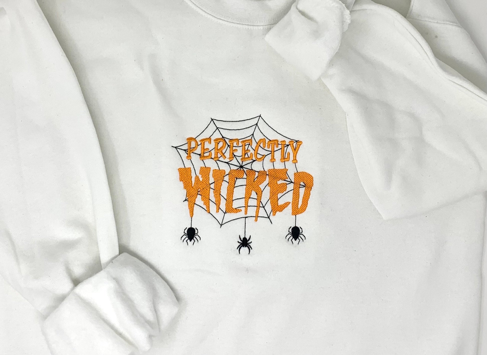 Halloween Sweatshirt, Perfectly Wicked, Embroidered