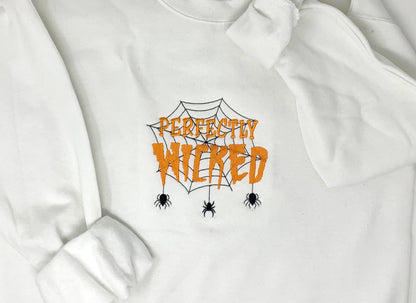 Halloween Sweatshirt, Perfectly Wicked, Embroidered