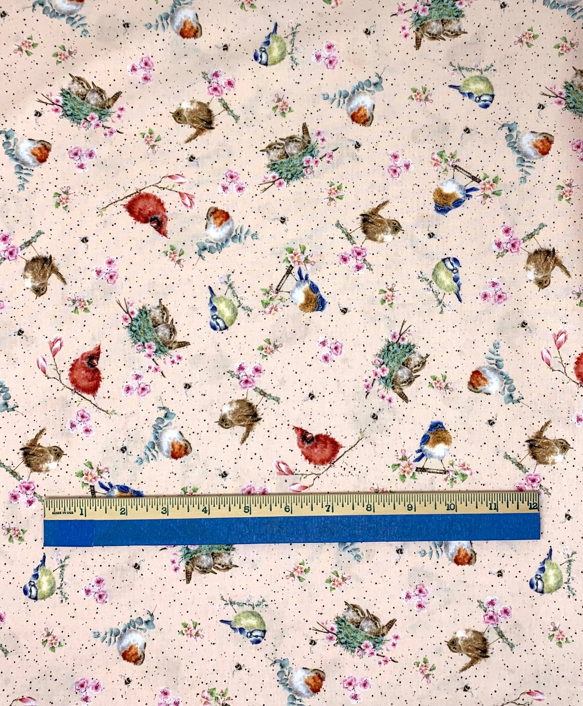 Pink Bird Fabric: Bramble Patch Maywood Studio Yardage