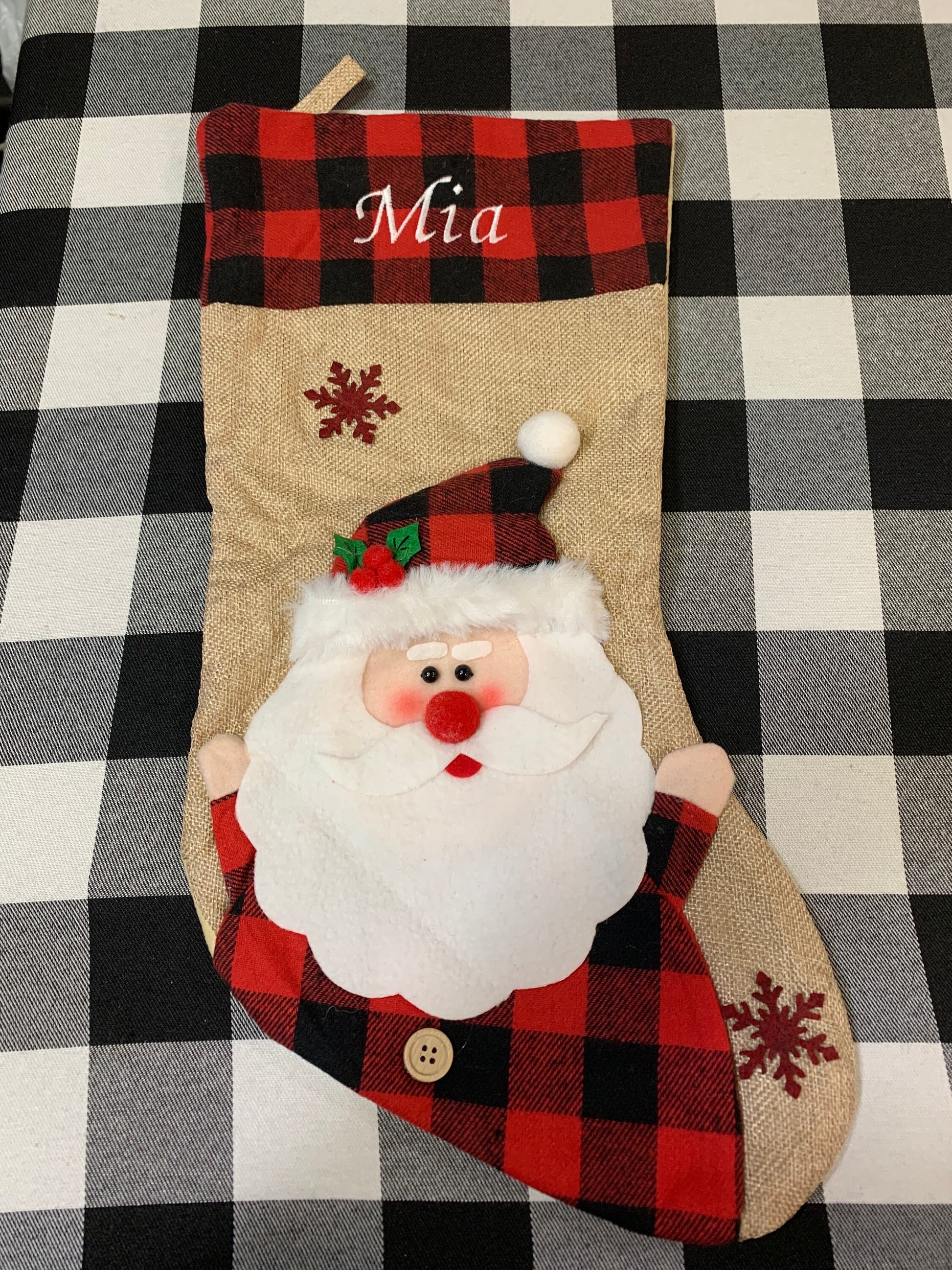 Personalized Christmas Stocking, Gnome, Santa Claus, Snowman
