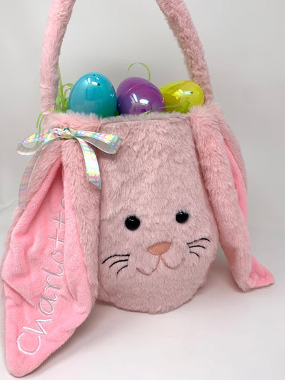 Easter Bunny Basket with name, Custom Personalization, Plush Bunny, Easter Basket Gift, Child’s name