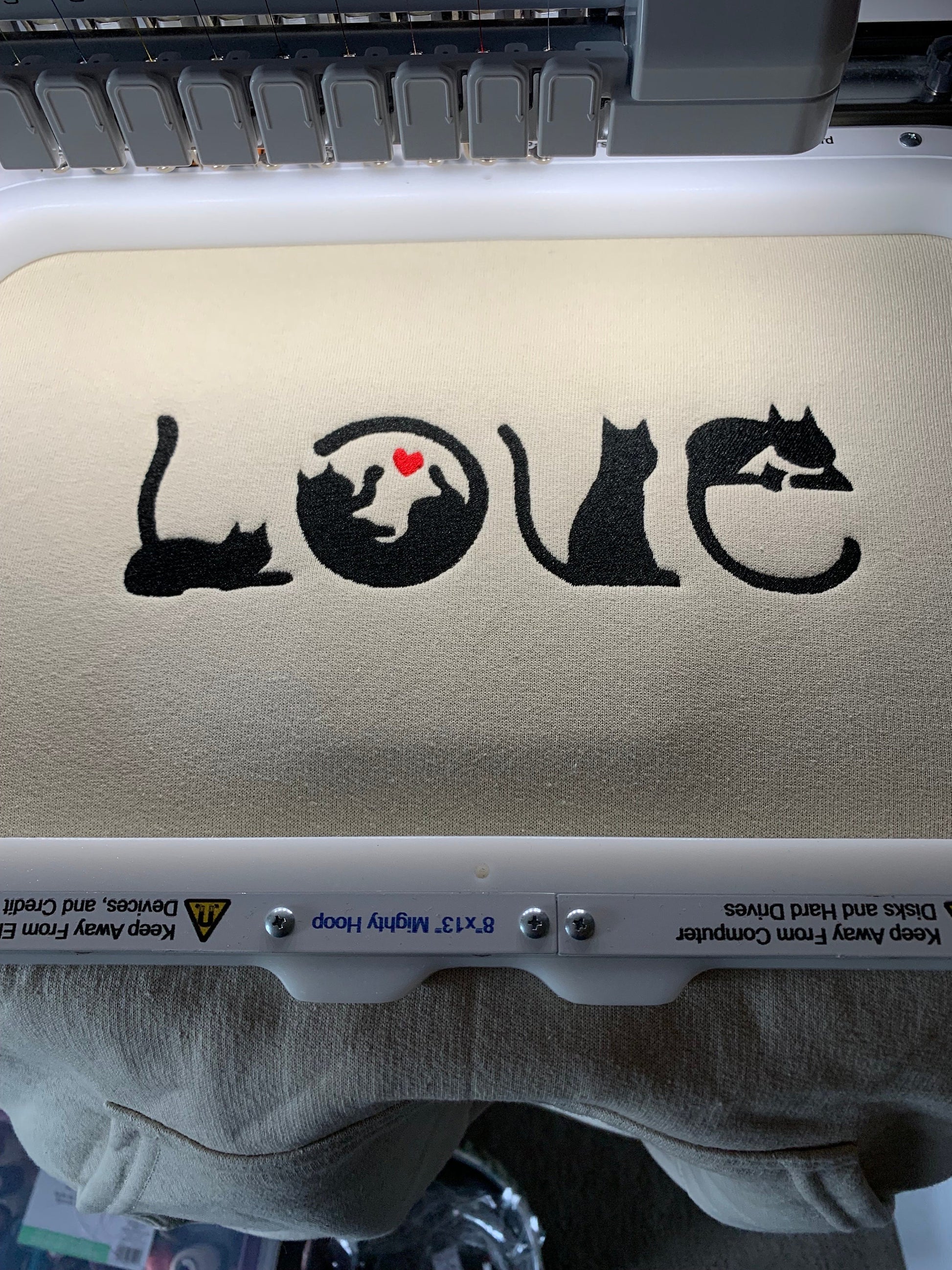 Cat Love Sweatshirt, Woman's Hoodie, Sand, Cat Lover Gift, Valentine’s Day, Heart