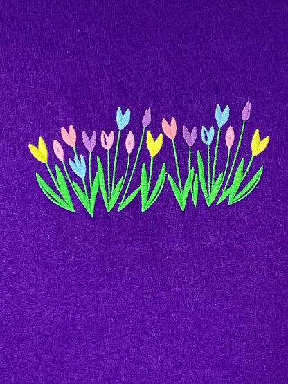 Purple Tulip Spring Flowers Tee Shirt