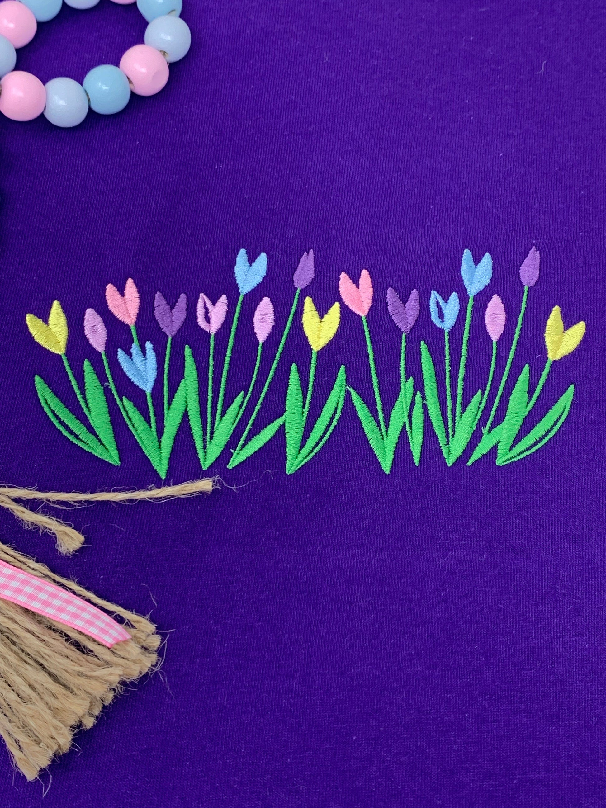 Purple Tulip Spring Flowers Tee Shirt