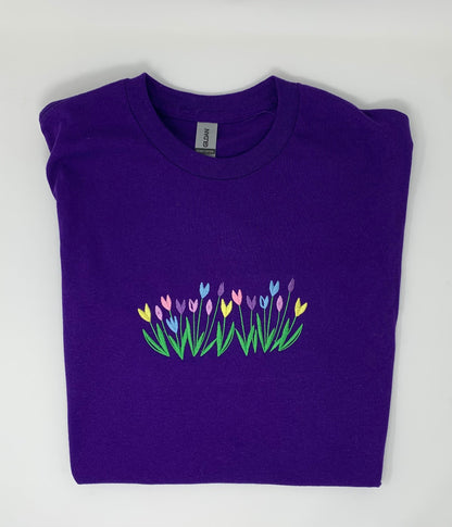 Purple Tulip Spring Flowers Tee Shirt