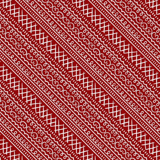 Christmas fabric yardage, Baking Up Joy, Red Icing Stripe, Red, White, Wilmington Prints