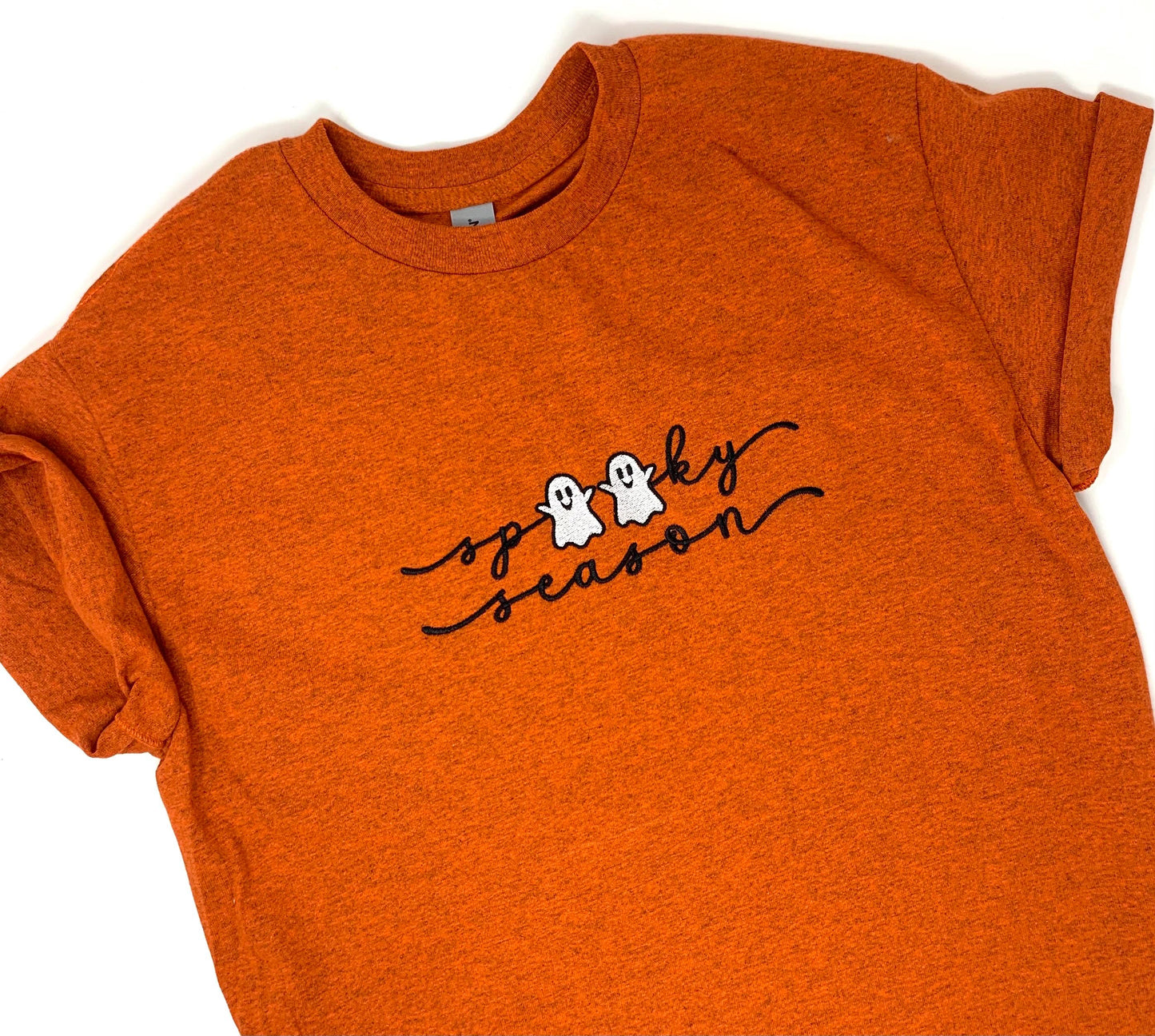 Spooky Season Halloween Unisex Tee Shirt Embroidered
