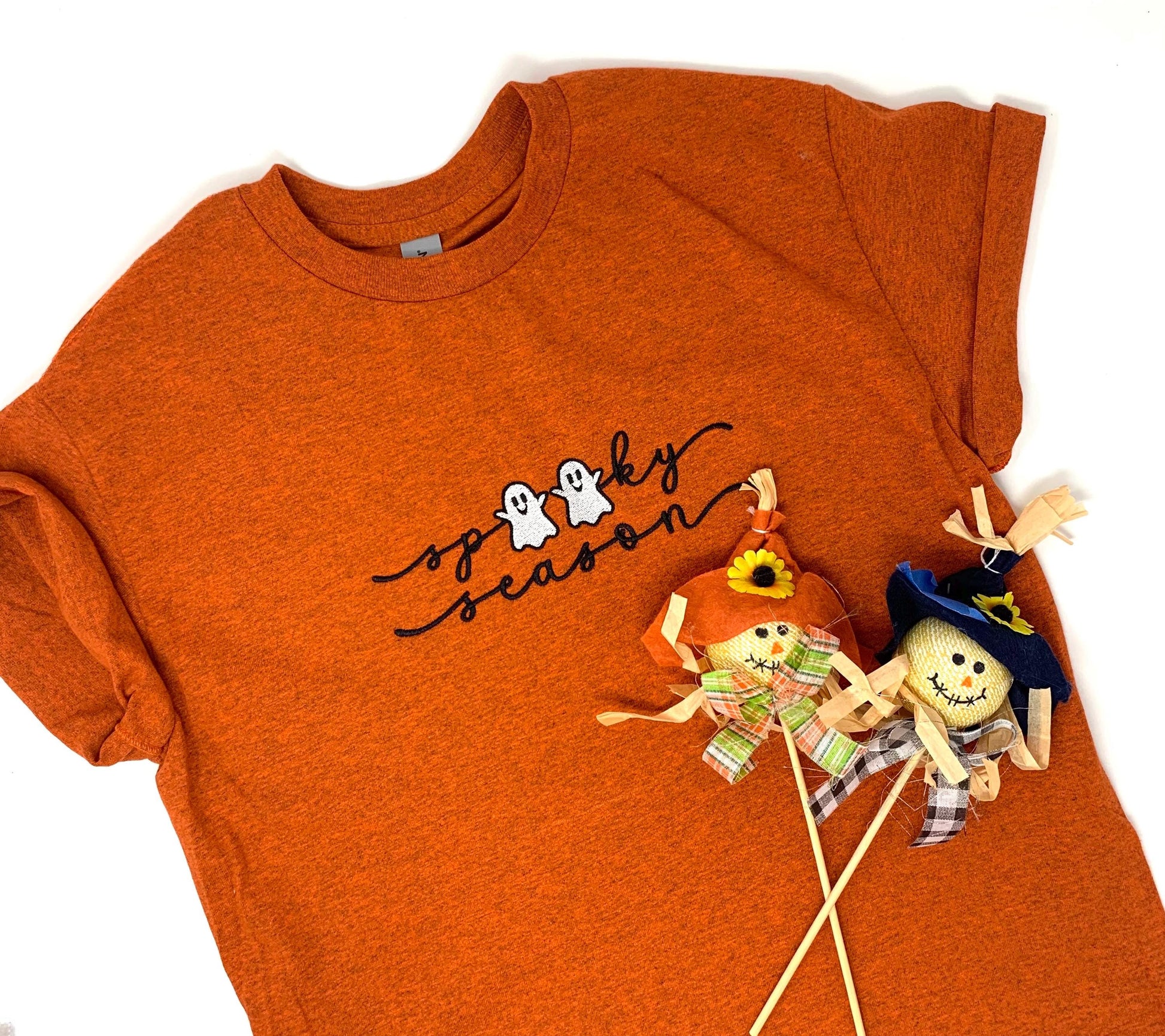 Spooky Season Halloween Unisex Tee Shirt Embroidered