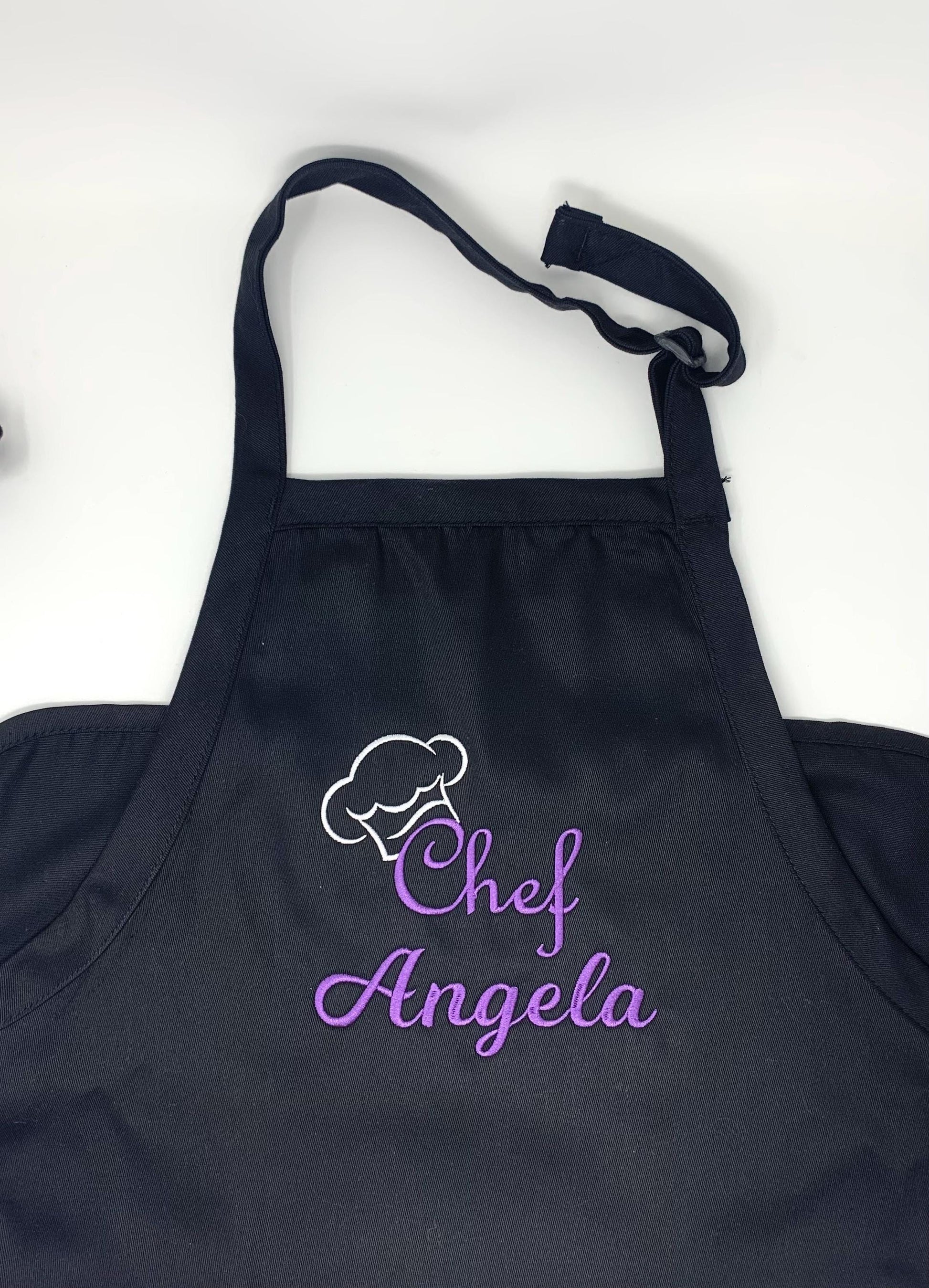 Chef Cook Apron, Black Apron, Embroidered, Personalized Gift