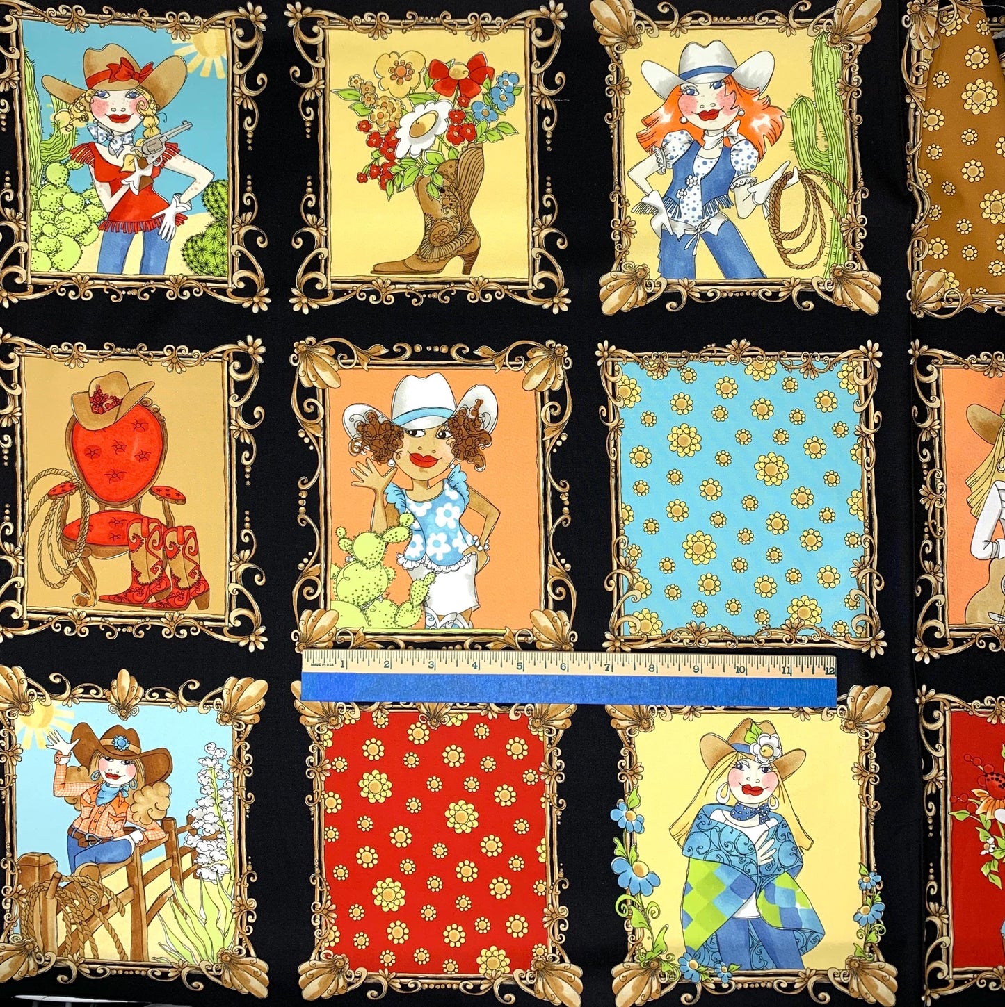 Cowgirl Fabric Panel, Whoa Girl!, Loralei Designs,