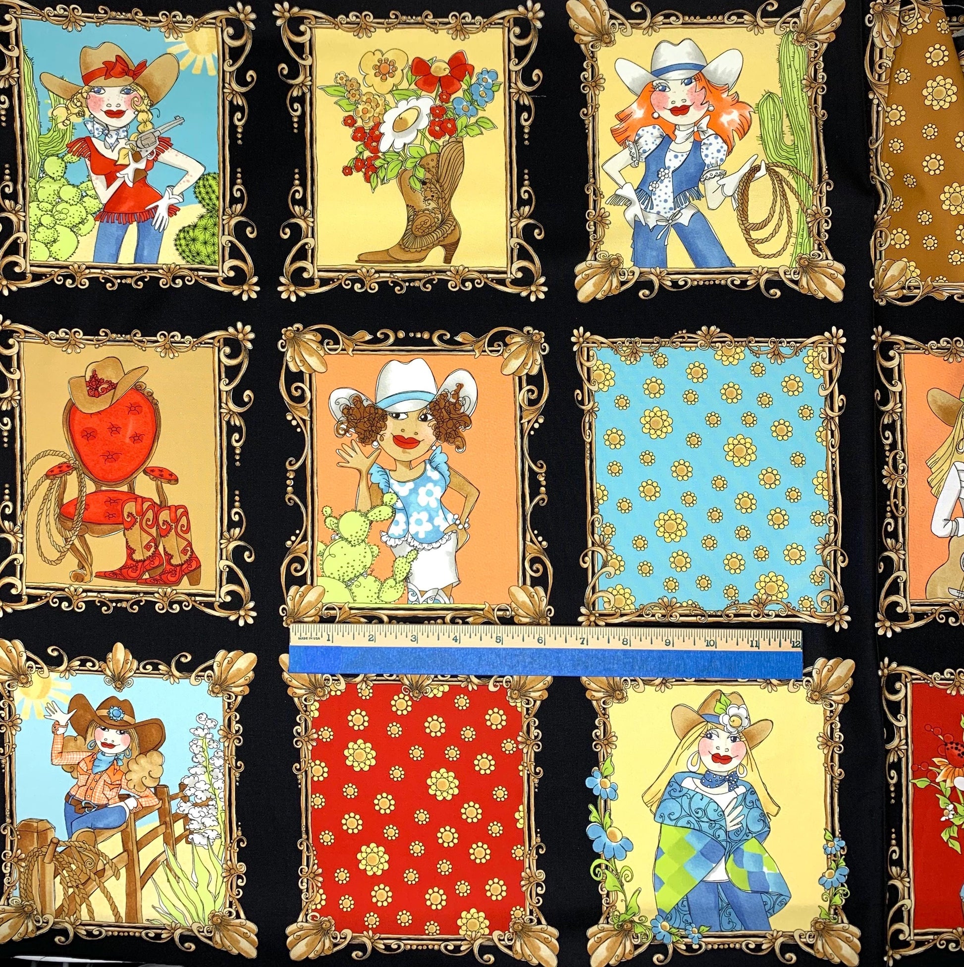 Cowgirl Fabric Panel, Whoa Girl!, Loralei Designs,