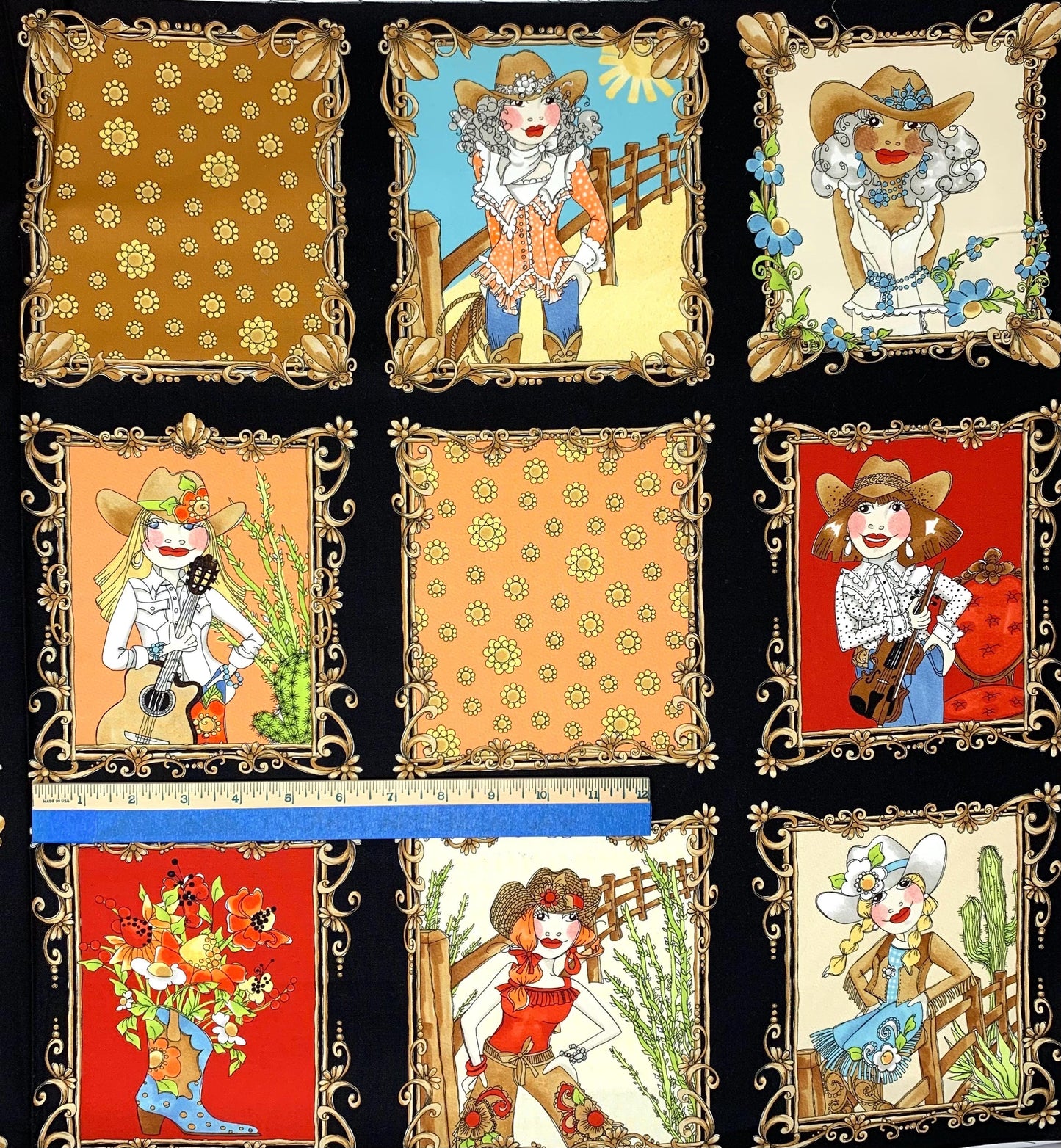 Cowgirl Fabric Panel, Whoa Girl!, Loralei Designs,