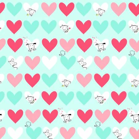Pink Red Fabric Squares, 5 inch Stacker, Charm Pack, Valentines Day, Love is in the Air, Clothworks, Jim Ishikawa