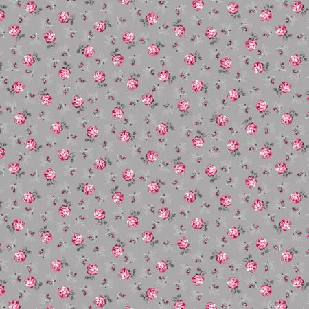 Grey Pink Yardage, Gray Teacups, Promise Me, Pearl Essence, Benartex