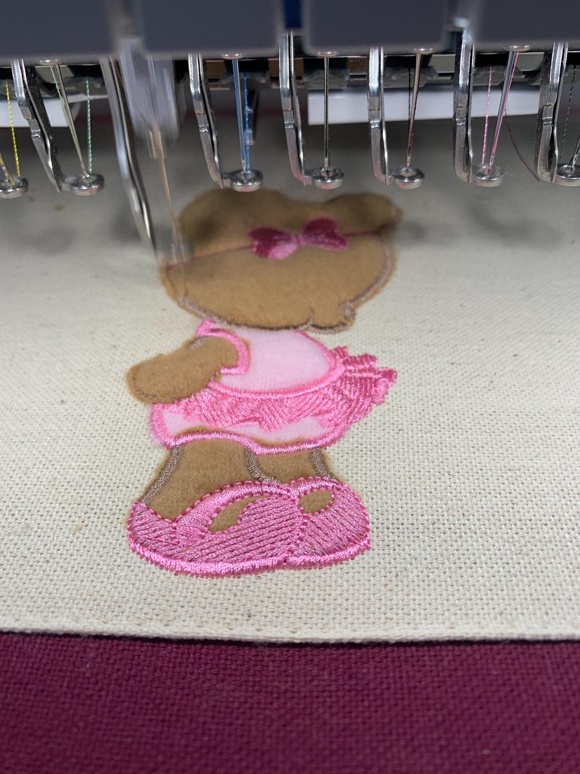 Girl Tote Bag, Ballerina Bear applique, Personalized, Canvas Tote, Baby Bag, Book Bag Tote