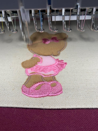 Girl Tote Bag, Ballerina Bear applique, Personalized, Canvas Tote, Baby Bag, Book Bag Tote