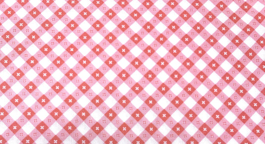 Pink White Plaid, Gingham Picnic, Poppie Cotton, Spring, Cotton Yardage
