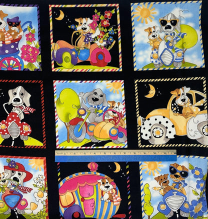 Go Doggie! Fabric Panel, Dog Panel, Loralie Designs