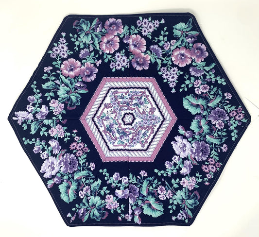 Purple Table Topper Quilt, Purple Majesty, Octagon Table Top Centerpiece, Handmade