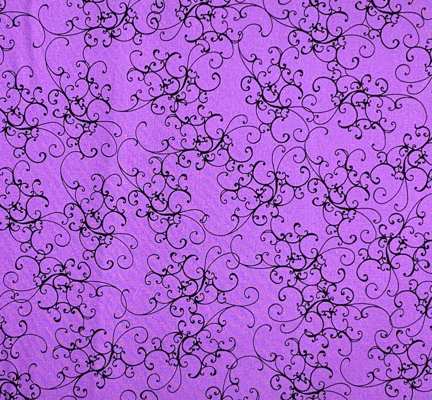 Purple Black Elegant Scroll, Loralie Desisgns, Purple Cotton Fabric, Yardage, 692483