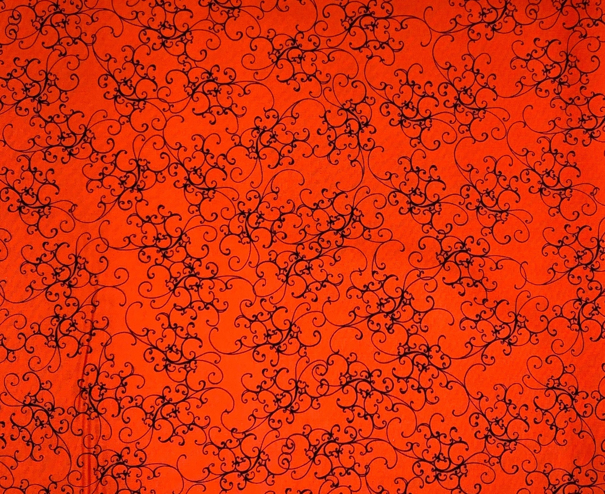 Red Black Elegant Scroll, Loralie Desisgns, Red Cotton Fabric, Yardage, 692482