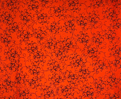 Red Black Elegant Scroll, Loralie Desisgns, Red Cotton Fabric, Yardage, 692482