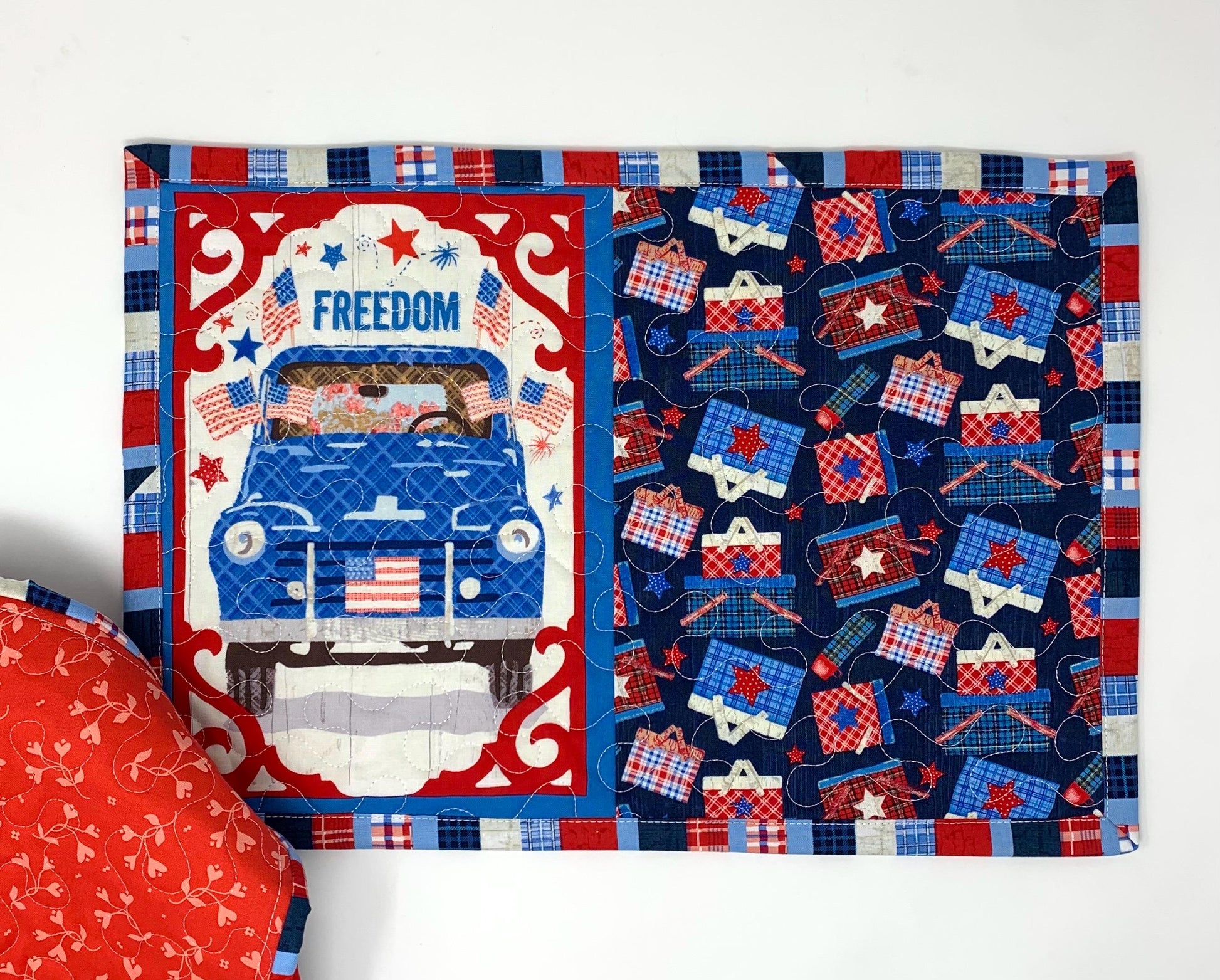 Patriotic Placemat Set, Qulted Place Mats, Independence Day, Fourth of July, Handmade