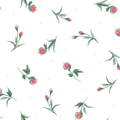 Floral Charm Pack, Garden Picnic, Pink, Green, Black, Maywood Studio, Charm Pack, Pink,