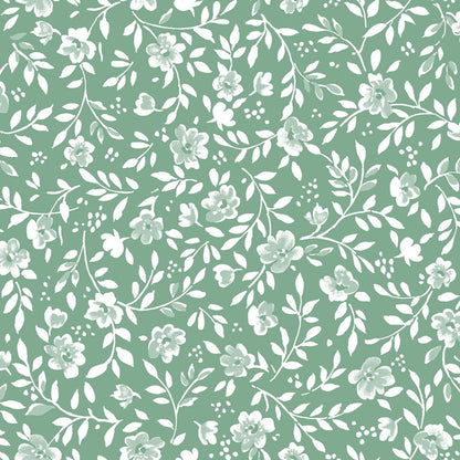 Floral Charm Pack, Garden Picnic, Pink, Green, Black, Maywood Studio, Charm Pack, Pink,