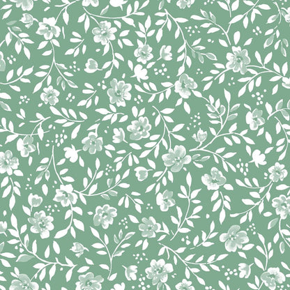 Floral Charm Pack, Garden Picnic, Pink, Green, Black, Maywood Studio, Charm Pack, Pink,