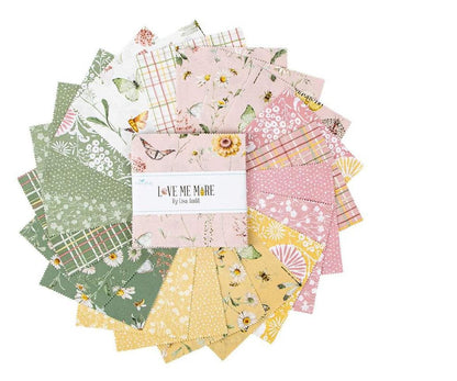 Floral Fabric Squares, 5 inch Stacker, Charm Pack, Love Me More, Riley Blake Designs