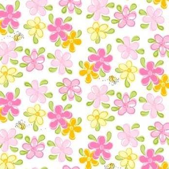 Floral Bees Butterflies Charm Pack, Pretty in Pink, Pink, Green, Black, Susybee Precuts.