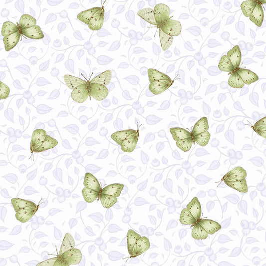 Blue Green Tossed Butterflies, Henry Glass Studios, Green, Blue, Butterfly, Berrylicious