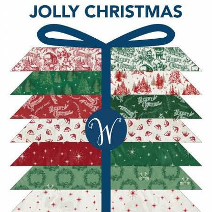Christmas Fat Quarter Bundle, Jolly Christmas, Windham Fabrics, Red, Green, White