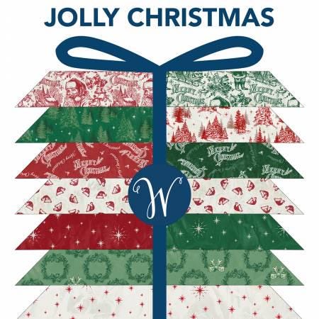 Christmas Fat Quarter Bundle, Jolly Christmas, Windham Fabrics, Red, Green, White